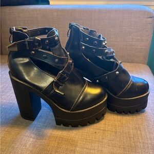 Black Platform Ankle Boots